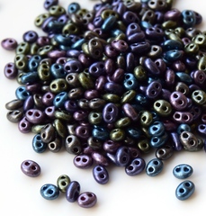 Бисер Twin Микс №21 зелено-фиолетовый