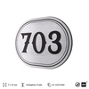 Номерок на дверь квартиры 703, для кабинета, офиса, шильдик 9 х 7 см, серебристый, Айдентика Технолоджи