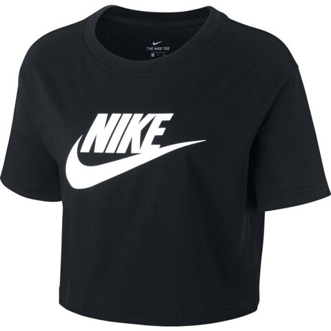 Женская теннисная футболка Nike Sportswear Essential Crop Icon W - black/white