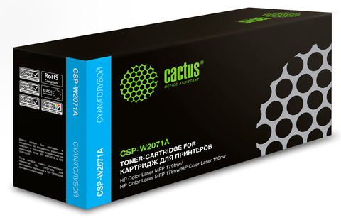 Картридж лазерный Cactus CSP-W2071A голубой (700стр.) для HP Color Laser 150a, 150nw, 178nw MFP, 179fnw MFP