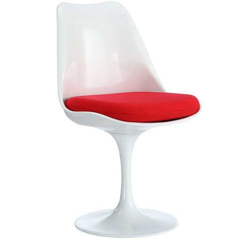 Стул Eero Saarinen Style Tulip Chair красная подушка