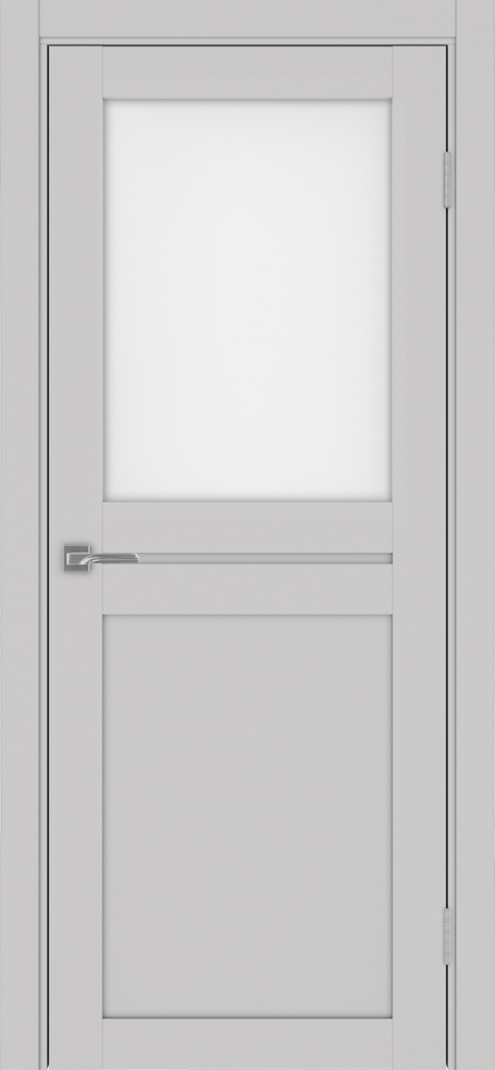 Дверь межкомнатная Оптима Порте Турин 520.211, цвет пепельный, экошпон, стекло мателюкс