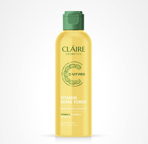 Claire cosmetics C-VIT PRO Тонер VITAMIN BOMB увлажнение и питание, для всех типов кожи 200мл