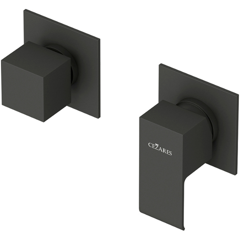 Cezares PORTA-VDIM3-M-NOP PORTA-VDIM3-M-NOP Встраиваемый однорычажный смеситель для душа с поворотным переключателем на 3 выхода, исполнение черный матовый