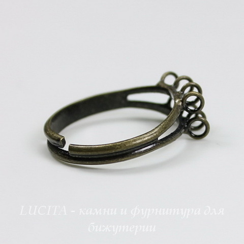 Основа для кольца с петельками (8 петелек) (цвет - античная бронза) ()
