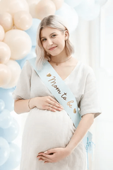 Лента для мамы (голубая) "Mom to be" 75 см.