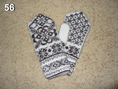 Варежки женские шерстяные