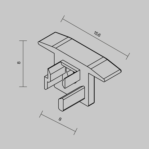 Комплект заглушек Maytoni (для профиля ALM-0808-S-2M) 2 шт. 642084