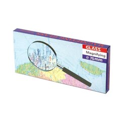 
          Лупа Alingar, 75 мм, 5-ти кратное увеличение, металлический обод, пластиковый держатель, картонная упаковка