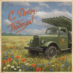 Открытка 9-е Мая №1 - фон неопреновый