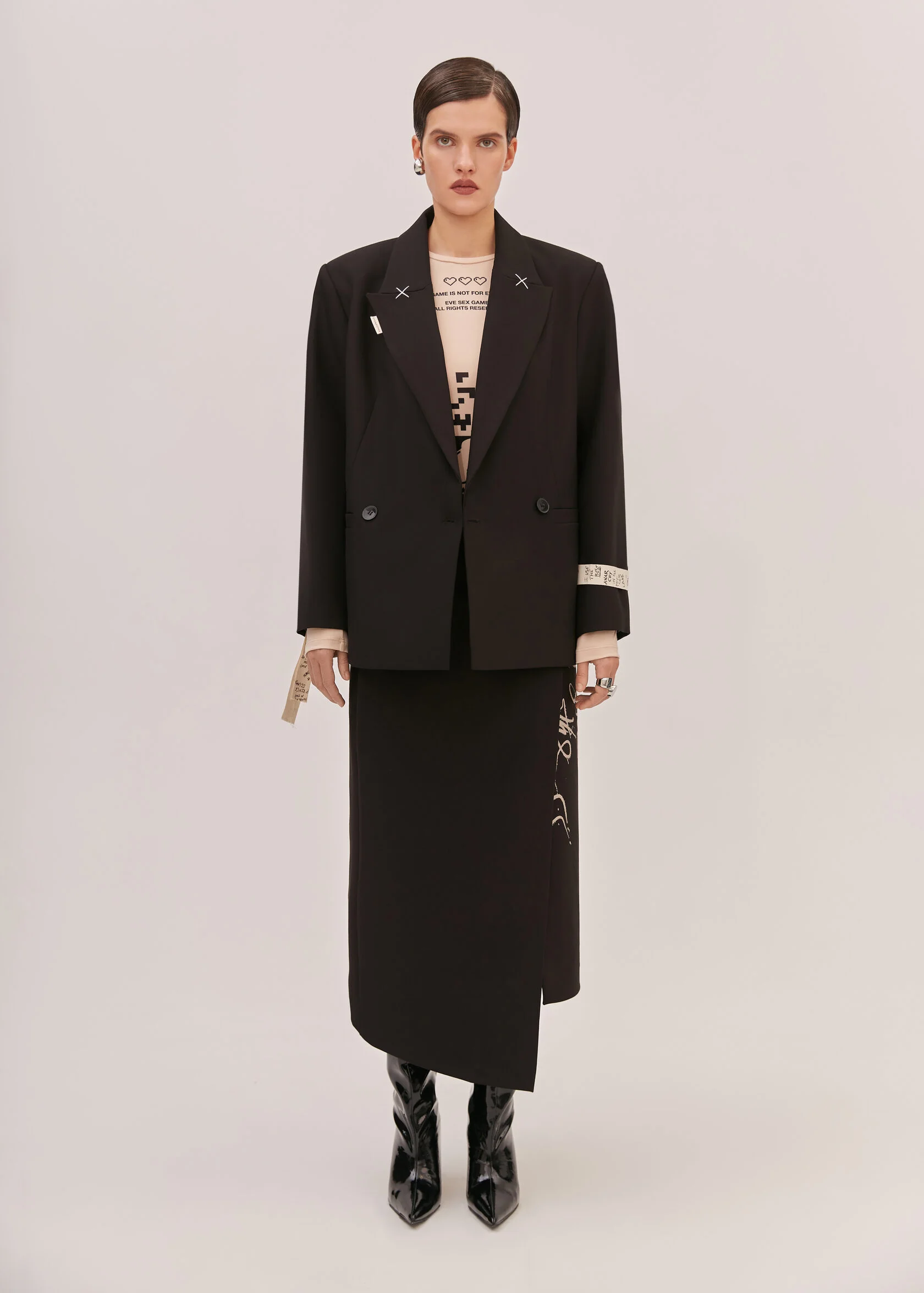 Юбка-миди GOD SAVE THE PRINCESS черного цвета