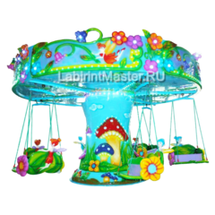Электрическая Аттракцион цепочная карусель «Эльфы и грибная страна», 7×7×4 м