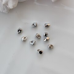 Бусина разделитель (спейсер) фриформ, 6*5 мм, родий, 10 штук, Р078