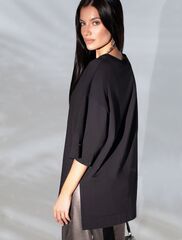 Футболка оверсайз с принтом стразами из премиального хлопка с эластаном  D49.125 (128931)