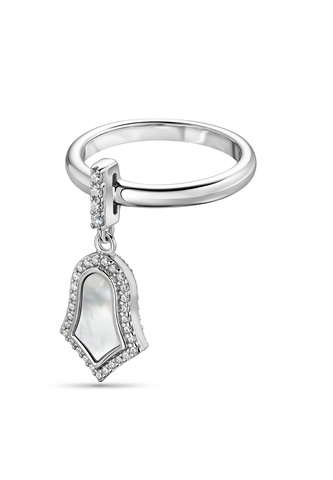 Кольцо Степной Тюльпан Перламутр Родий М25