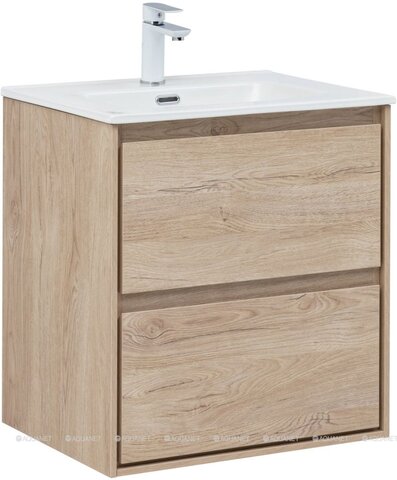 Aquanet 340167 Тумба с раковиной Милан 60 цв. дуб светлый (340167)