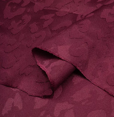 Атлас жаккард "Моар" леопард, 100 г/м2, ш. 150 см, винный