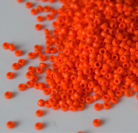 RR-0406 Бисер круглый Миюки 11/0 Оранжевый непрозрачный /Miyuki round 11/0 Opaque Orange