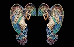 Силиконовый молд № 2939 Ангелы 2 в 1