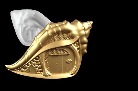 Силиконовый молд № 416 Домик ракушка № 2 ( серия домики для гномов и фей)