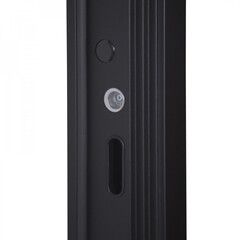 Входная металлическая дверь АСД Плата шагрень черная + дуб старый с большой зеркальной вставкой (адаптивная замковая часть)