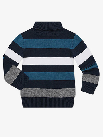 BSW001185 свитер детский, темно-синий/разноцветный