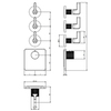 Gessi INCISO Встраиваемый термостатический смеситель на 3 источника, резьба 3/4&quot; (внешние части), цвет: хром 58216#031