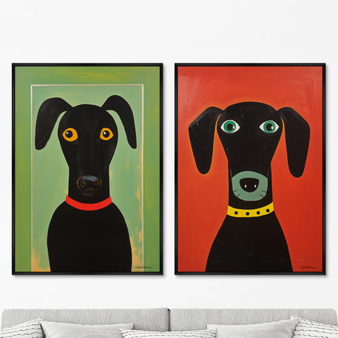 ArtNoMore - Набор из 2-х репродукций картин на холсте Dog, 2024г.