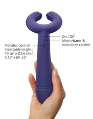 Темно-синий вибратор для пар Please Me Multi Vibrator - 