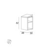 Cezares 55155 URBAN Тумба под раковину с двумя выдвижными ящиками 55155 Frassino scuro, 60x46x62