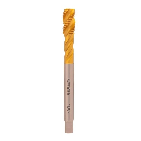 Метчик М10х0,75 (Машинный, винт.) DIN374 HSSE-TiN 6h C/2-3P R45 90мм a=5,5 H-Tools 513X01-D2-0103