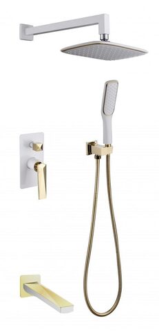 Boheme Venturo 384-W-2 Комплект душевой системы внутреннего монтажа, цвет: белый, золото