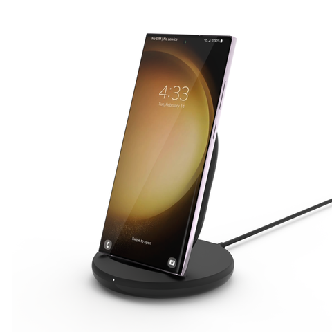 Belkin BoostCharge Wireless Charging Stand 15W Whith Wall Charger, Black