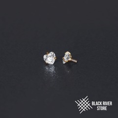 Cubic Zirconia Heart Crystal PVD Yellow