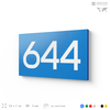 Номер на дверь 644, табличка на дверь для офиса, квартиры, кабинета, аудитории, склада, голубая 120х70 мм, Айдентика Технолоджи
