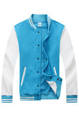 Куртка бомбер бирюзовый с белыми рукавами