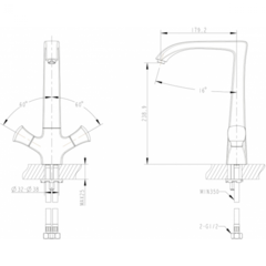 СМЕСИТЕЛЬ ДЛЯ КУХНИ С ВЫСОКИМ ПОВОРОТНЫМ ИЗЛИВОМ BRAVAT WHIRLPOOL F778112C