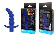 Синяя вибрирующая анальная елочка Sweet Toys - 10,8 см. - 