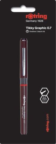 Ручка капиллярная Rotring Tikky GRAPHI 0.7 mm черные чернила блист.европод. (1904755)