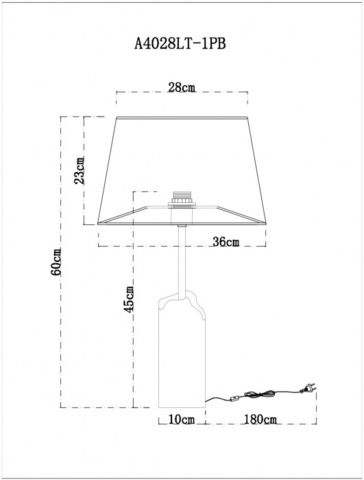 Настольная лампа Arte Lamp PORRIMA A4028LT-1PB