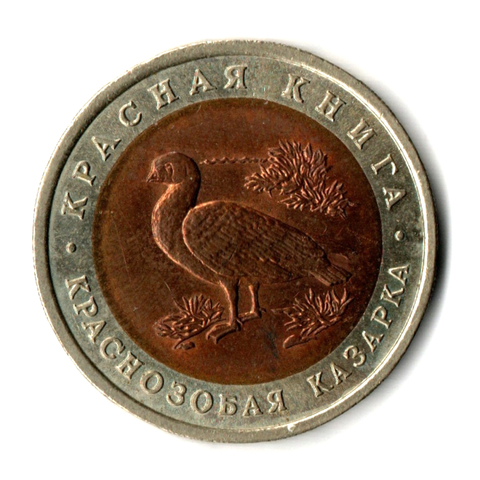 10 рублей 1992 года Краснозобая казарка XF