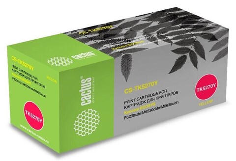 Картридж лазерный Cactus CS-TK5270Y TK-5270Y желтый (6000стр.) для Kyocera Ecosys P6230cdn, M6230cidn, M6630cidn