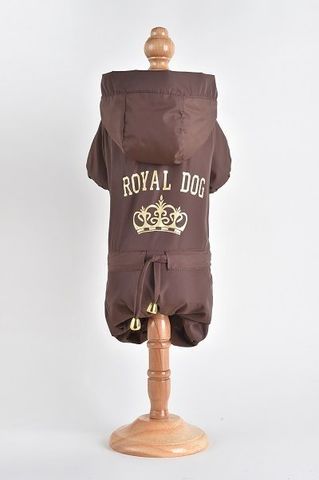 Royal Dog Дождевик флисовый с надписью коричневый размер M