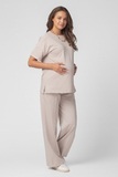 Спортивный костюм для беременных и кормящих 14623 серо-бежевый