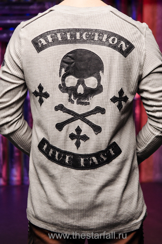 Affliction | Пуловер хенли мужской Speed Kills Henley Thermal A5066 спина