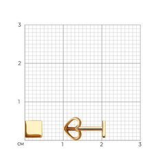 51-122-02199-1  - Квадратные, небольшие серьги-пусеты  из золота 585пр