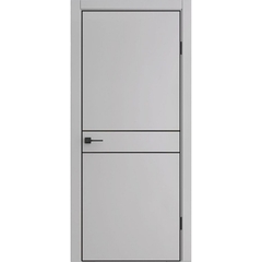 Межкомнатная дверь экошпон ДП 52 silver gray AL black