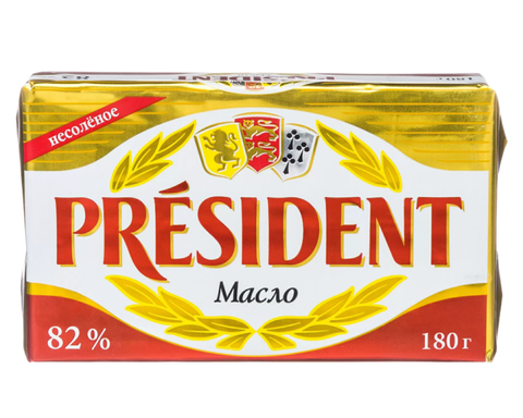 Масло сливочное Президент несолн.82% 180гр