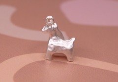 Подвеска лошадь матовая под серебро 15х20х7 мм