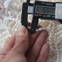 Жемчуг натуральный речной, рис, 5-6,5 мм, 1 нить, Ж020